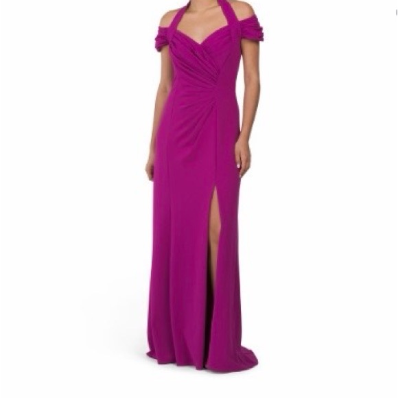 Tadashi Shoji Dresses & Skirts - Tadashi Shoji Fuchsia Off-Shoulder Maxi Dress